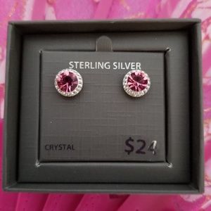 Crystal Halo Earrings 💎 Pink